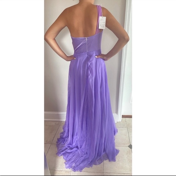 Jovani Lavender One Shoulder Gown - Picture 5 of 6